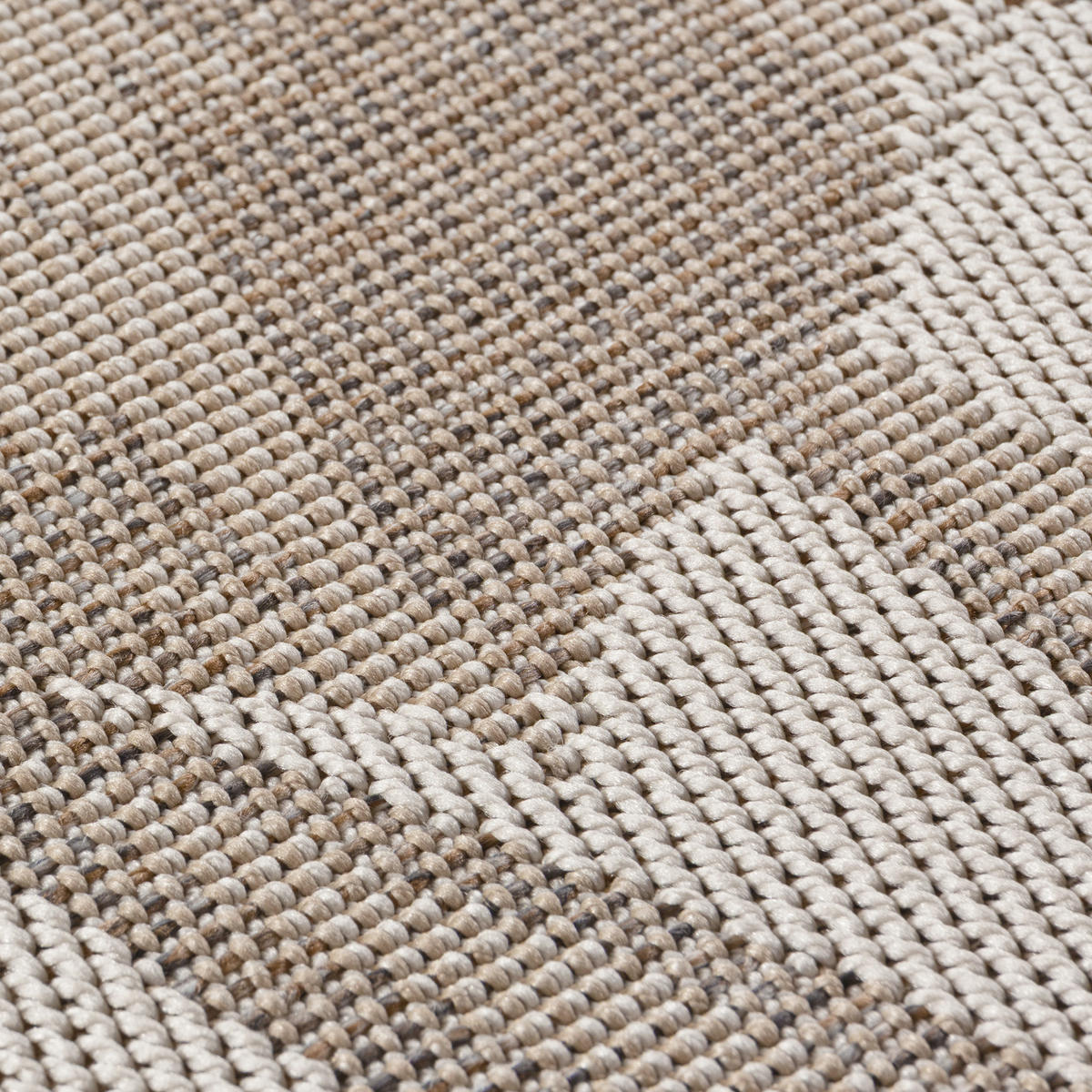 TEPPICH Outdoor Flachgewebe Tropenmuster Polypropylen Terrasse Beige Rechteckig 280x370 - Beige, Textil (280/370cm) - KADIMA DESIGN