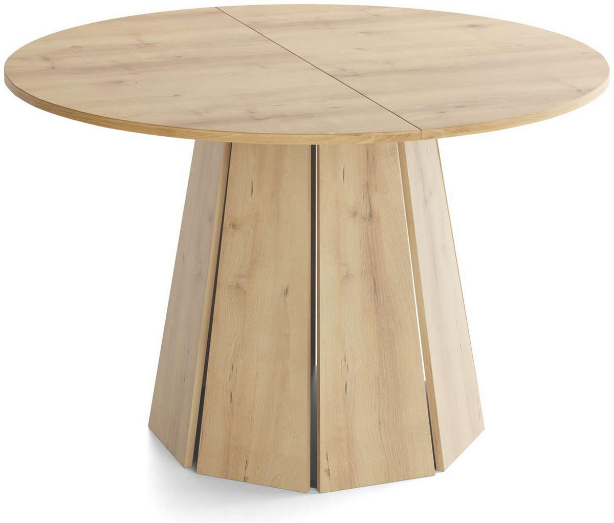 ESSTISCH Lunda rund ausziehbar verlängerbar, Buche Hellbraun 100-180/100/76 cm - Buchefarben/Schwarz, Holzwerkstoff (100/100/76cm) - WFL GROUP