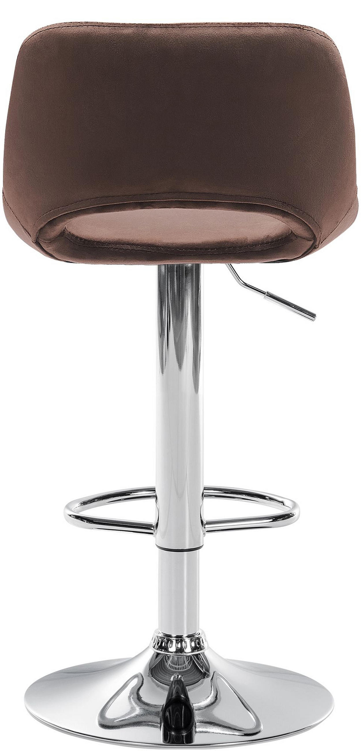 BARHOCKER Campus Samt chrom braun - Chromfarben/Braun, Textil/Metall (42/107/46cm) - TPFLiving