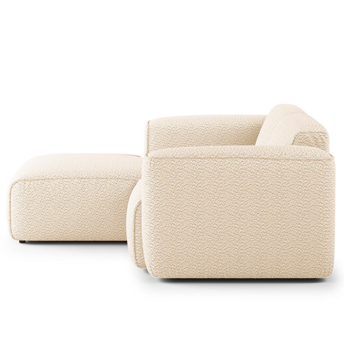 ECKSOFA mit XL-Longchair - Beige/Schwarz, Kunststoff/Textil (260/171cm) - home24
