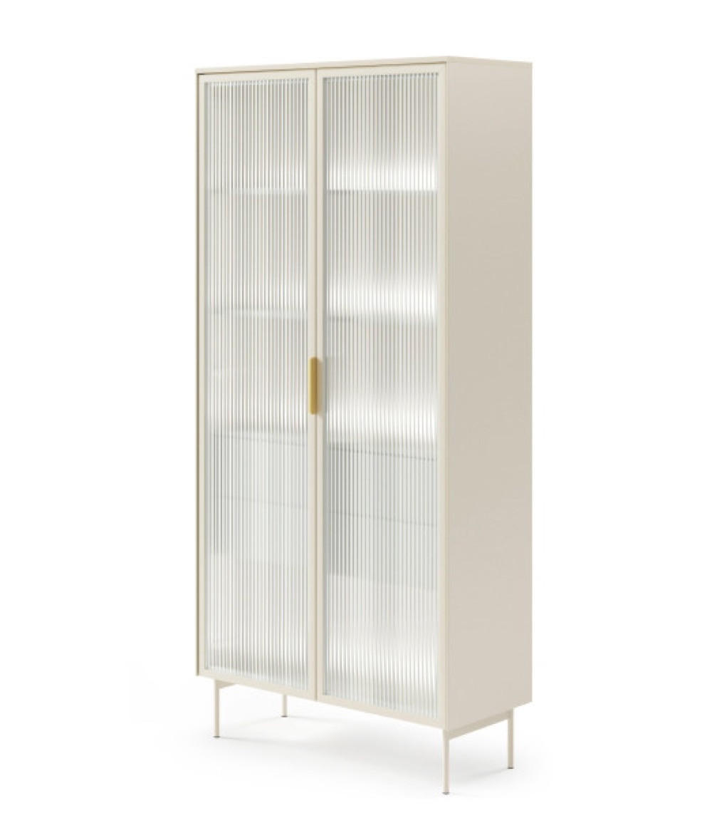Sepro Meble Vitrine Beige 91.5x194.6x39.3 cm