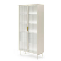VITRINE Kaschmir LUMIN Hoch 2D2S LED - Beige, Holzwerkstoff (91.5/194.6/39.3cm) - Sepro Meble
