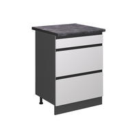 KÜCHENUNTERSCHRANK R-Line Weiß 60 cm mit Schubladen, AP Anthrazit - Anthrazit/Weiß, Holzwerkstoff (60/81.6/60cm) - Vicco