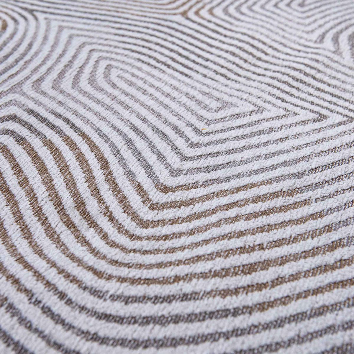 TEPPICH Oyster White Meditation Coral 140/140 cm - Grau, Kunststoff/Textil (140/140cm) - Louis De Poortere