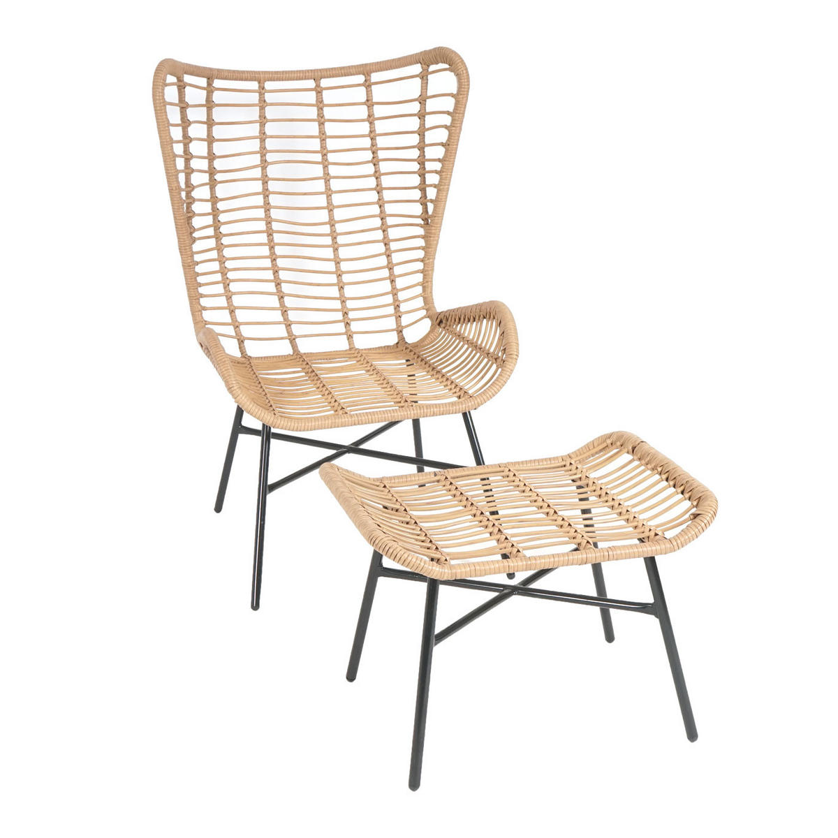 POLY-RATTAN SET G17B Braun - Braun, Kunststoff (68/103/70cm) - MCW