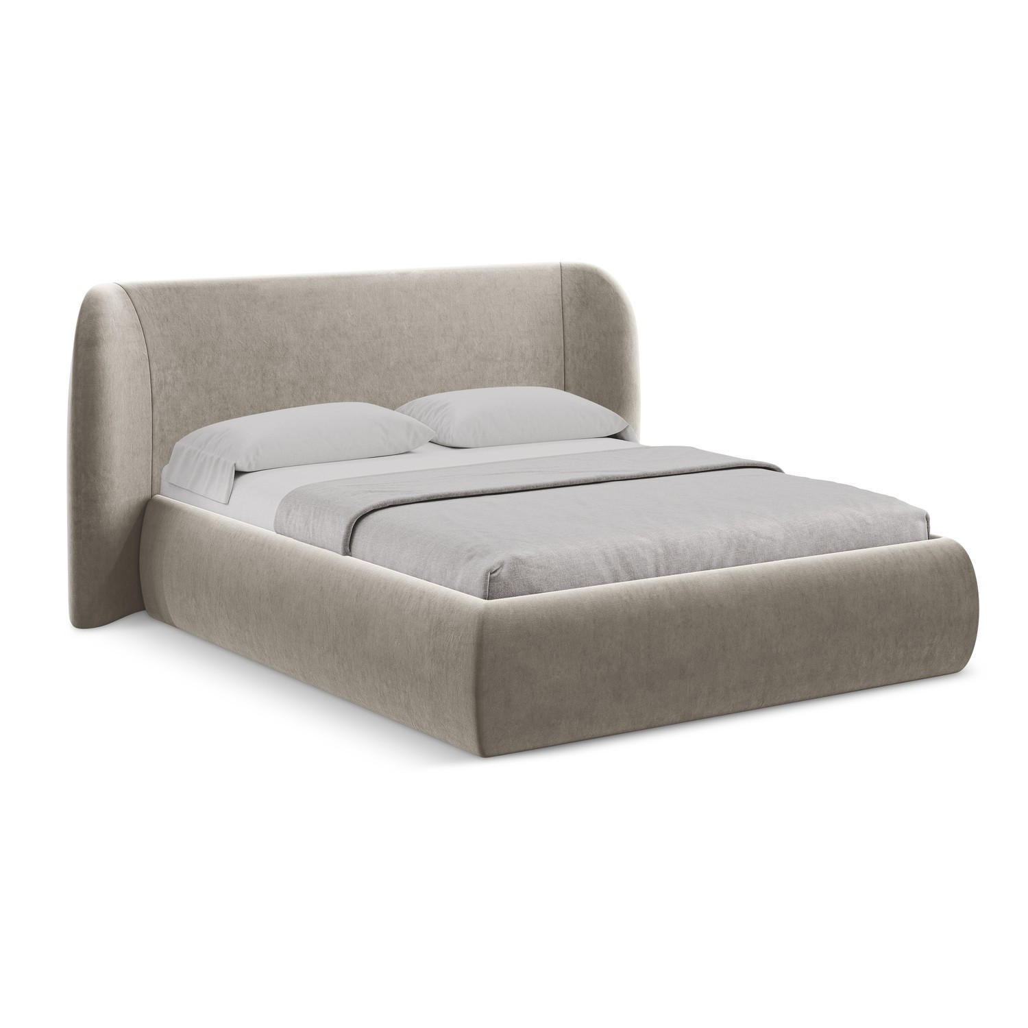 POLSTERBETT mit Bettkasten und Lattenrost 190x215 Grau - Taupe/Schwarz, Kunststoff/Textil (140/200cm) - LaMiaSofa