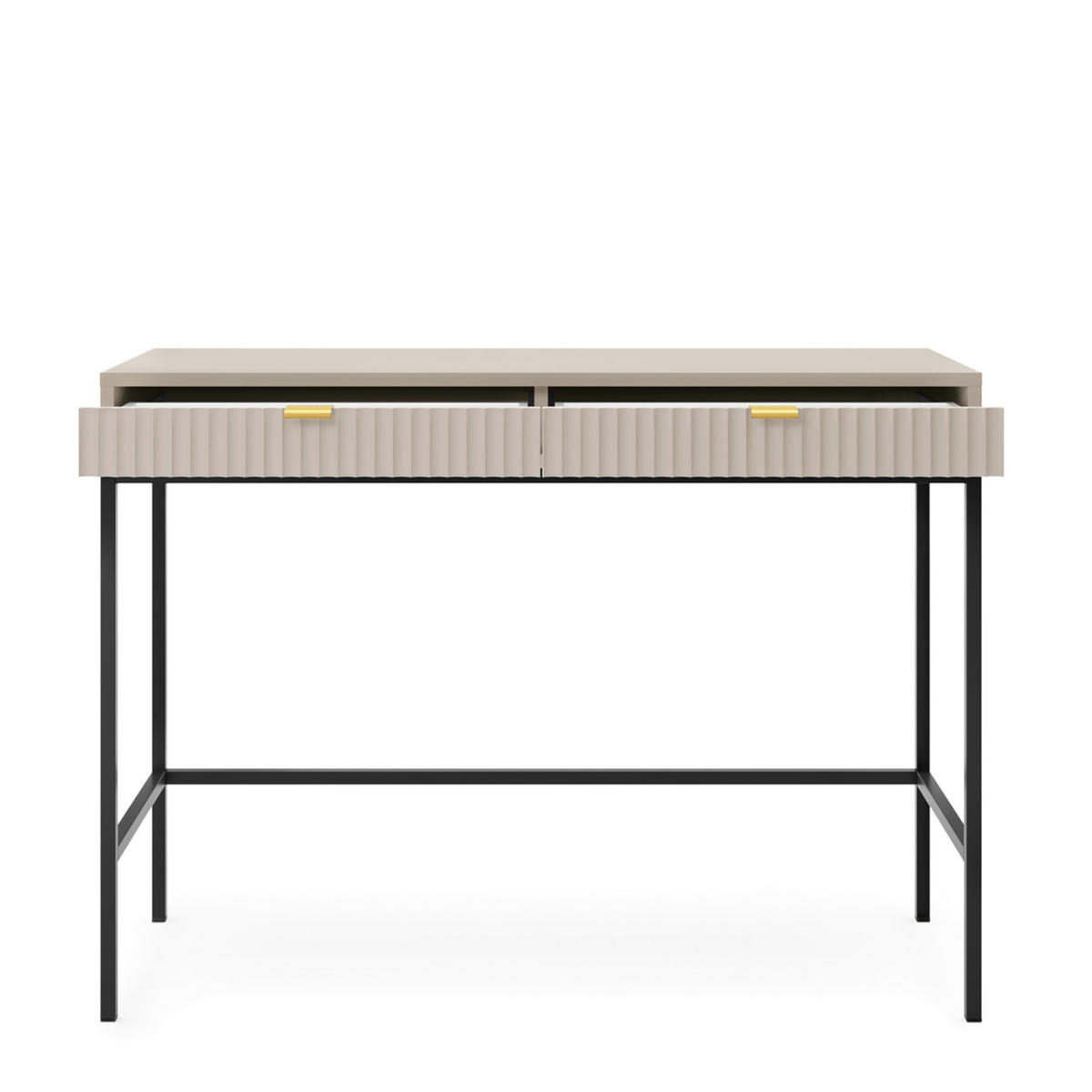 SCHMINKTISCH NANAIMO TOA1-2S Profilierte Fronten, Kaschmir - Kaschmir, Holzwerkstoff/Kunststoff (104/77/50cm) - Komodee