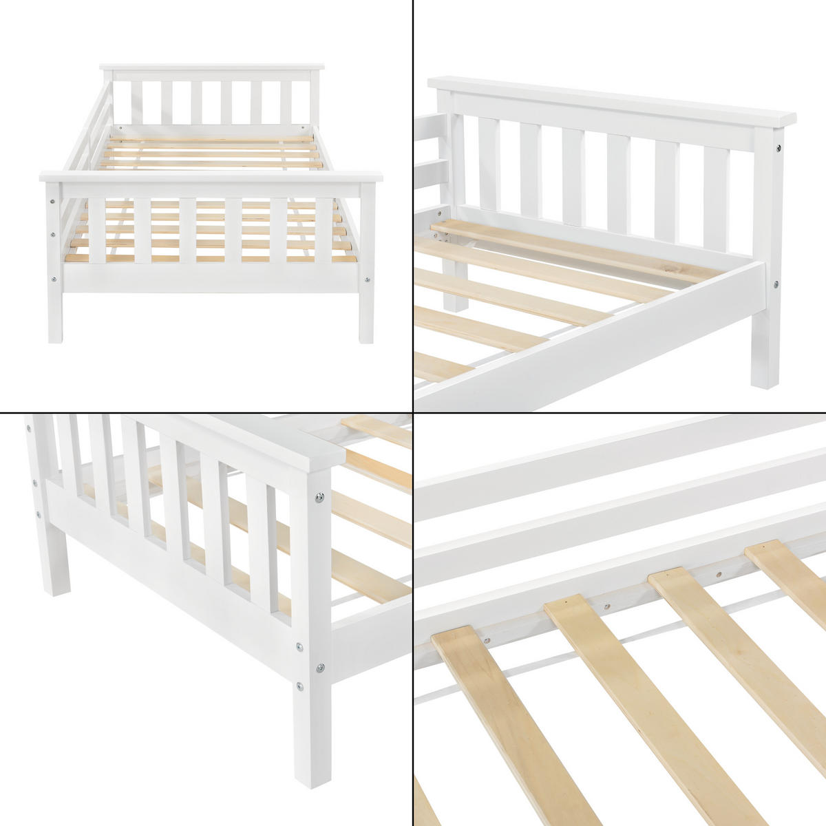 KINDERBETT Nuuk - Weiß, Holz (80/160cm) - [en.casa]