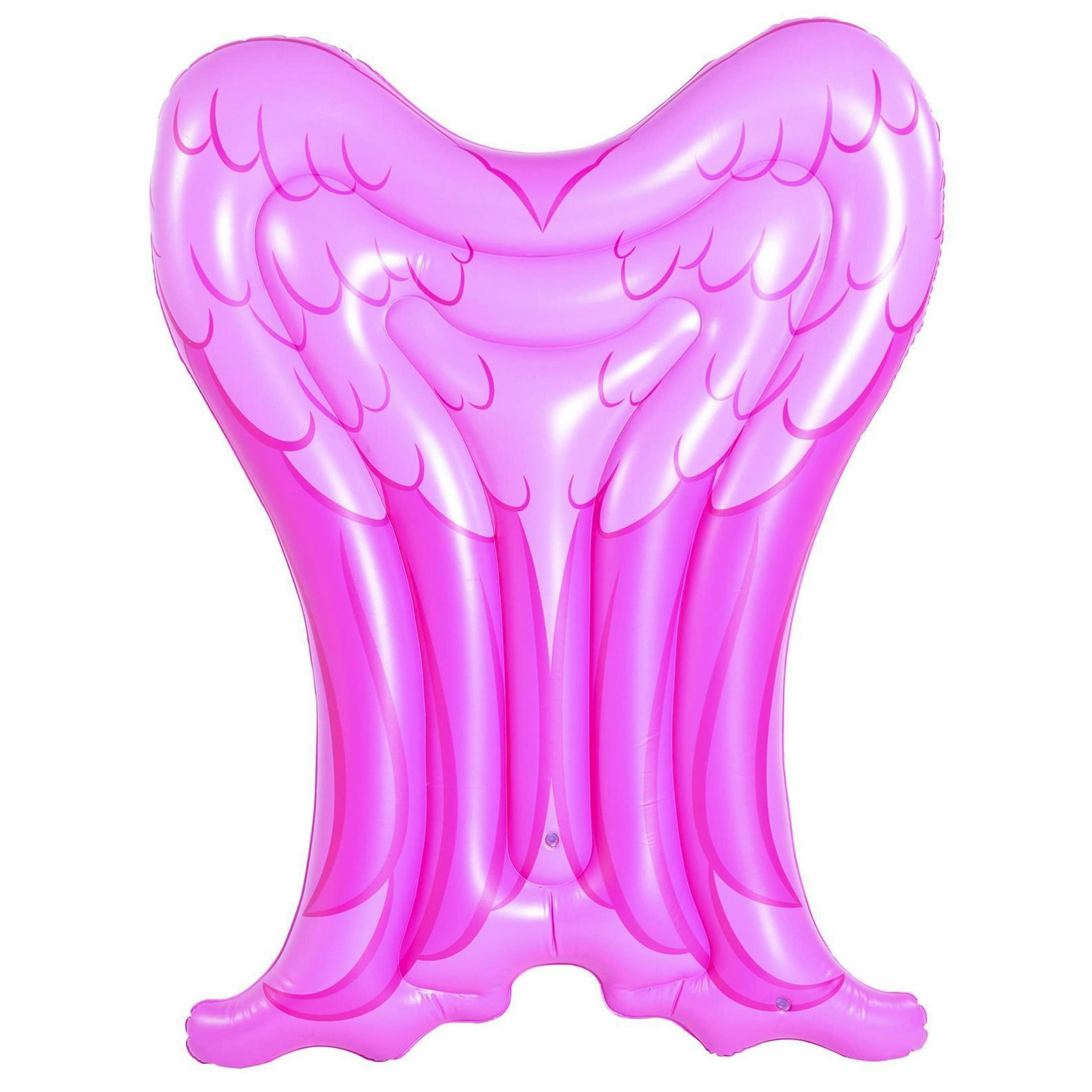 LUFTMATRATZE Engel 168 x 130 cm mit 2 Luftkammern im Engeldesign - Pink, Kunststoff (130/168cm) - Avenli