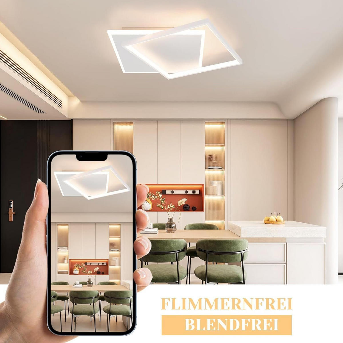 LED-DECKENLEUCHTE Daniela 44/40/6 cm - Weiß, Metall (44/40/6cm) - Nettlife