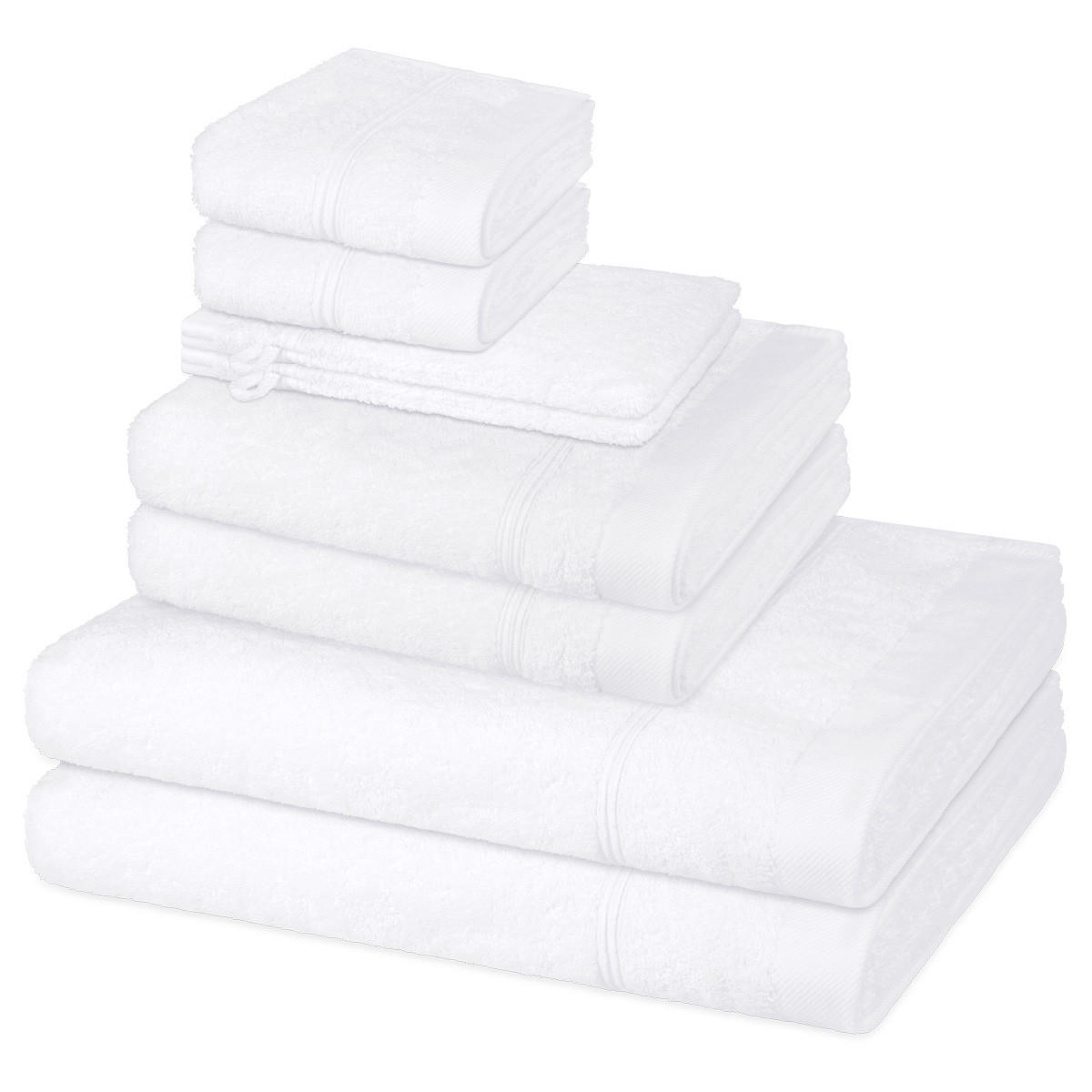 FROTTIERSET Rubin 8-teilig - Weiß, Textil (50/100cm) - Ross