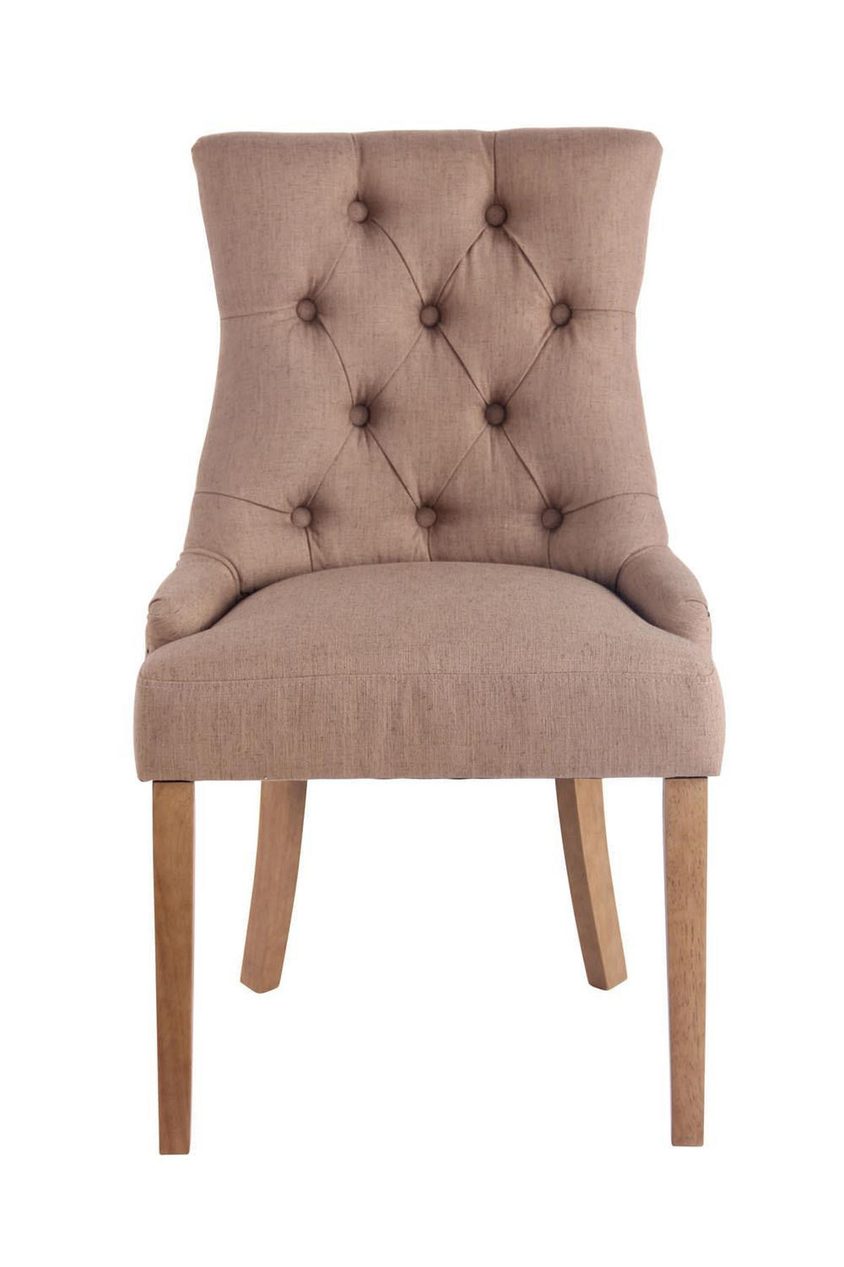 WOHNZIMMERSTUHL 2er Set Stoff taupe - Taupe/Naturfarben, Holz/Textil (55/92/58cm) - CLP