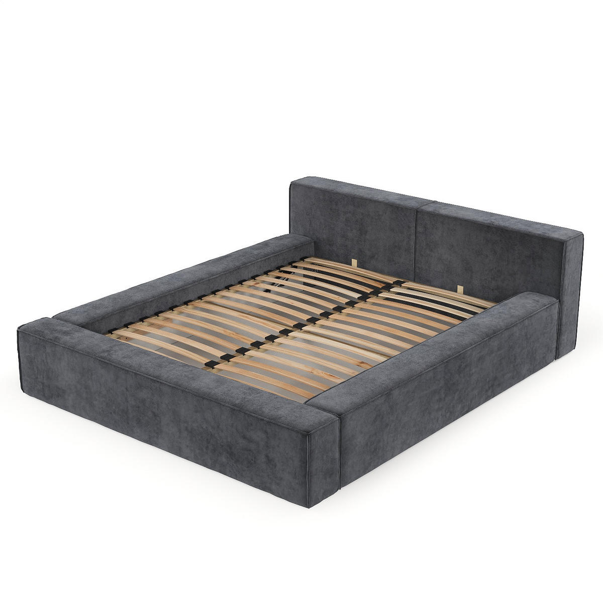 POLSTERBETT Casto mit Stauraum 200/200 cm Anthrazit im Terra NW Stoff - Anthrazit/Schwarz, Holz/Holzwerkstoff (200/200cm) - AltaBeds