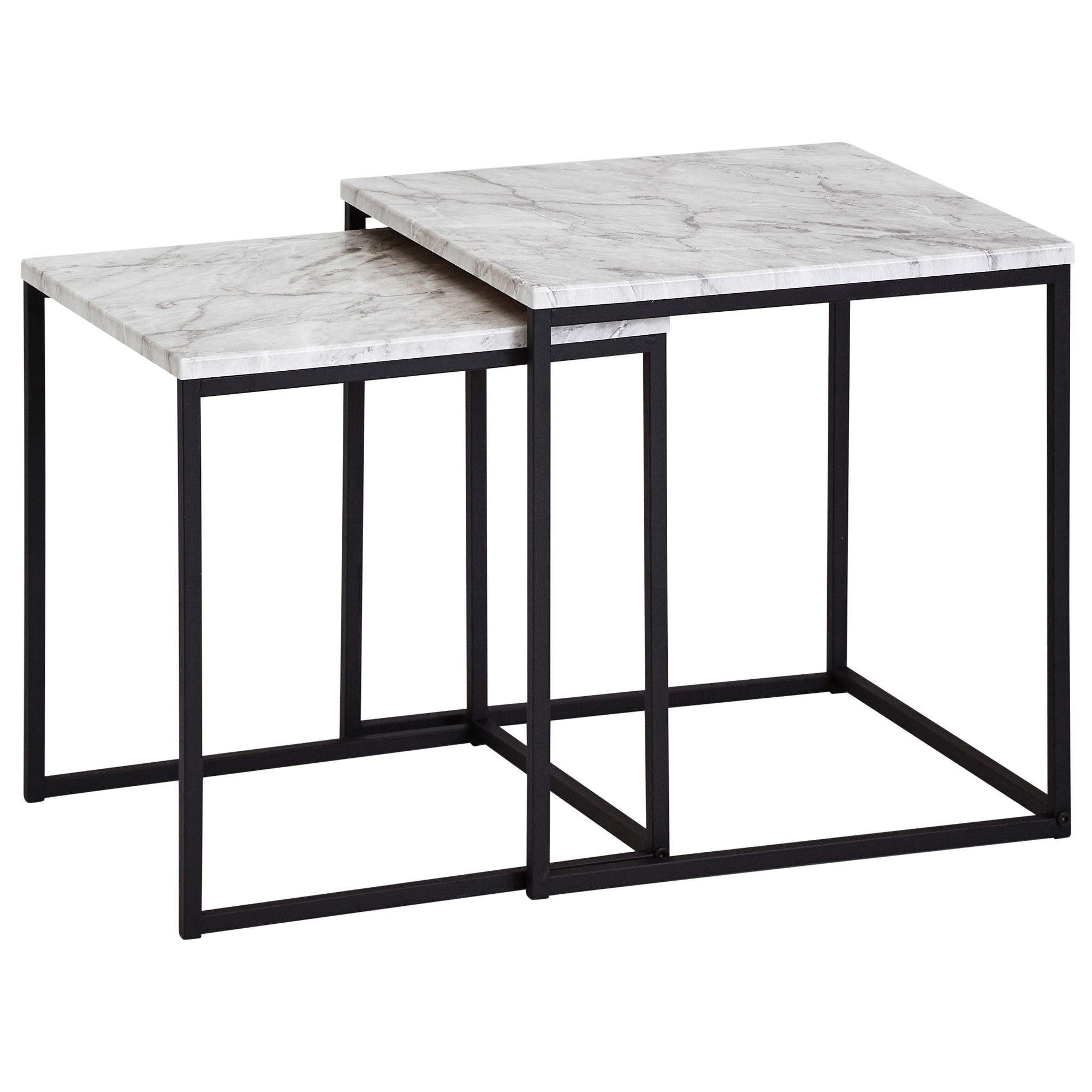 BEISTELLTISCH 2er-Set eckig BENIGNO - Weiß, Holzwerkstoff (40/40/42.5cm) - tinkaro