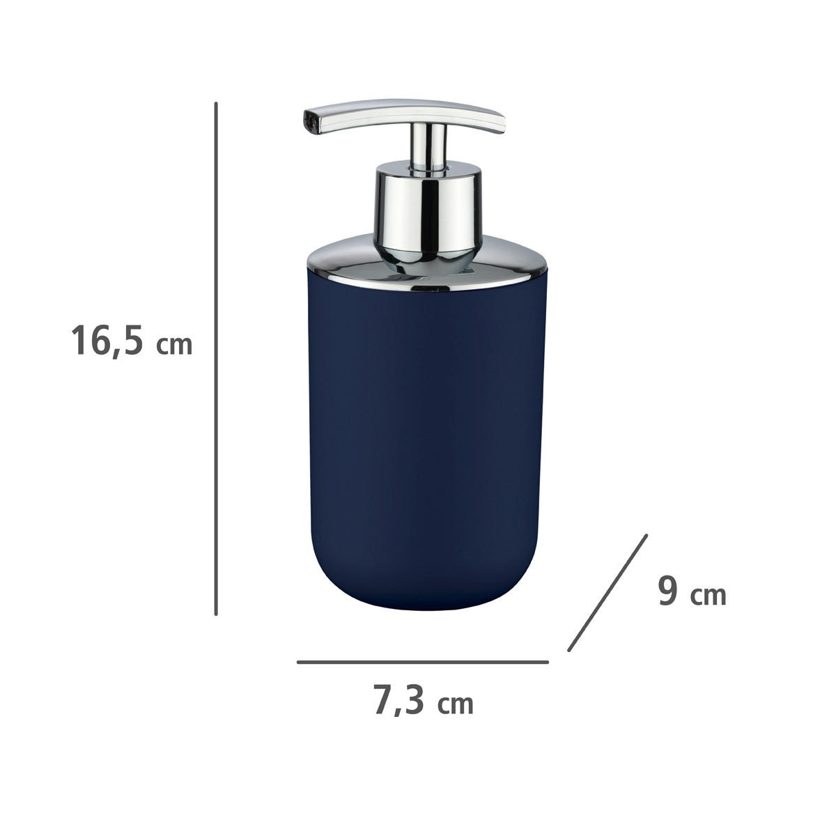 SEIFENSPENDER dunkelblau 320 ml 8/8/16 cm - Dunkelblau, Kunststoff (8/16/8cm) - Wenko