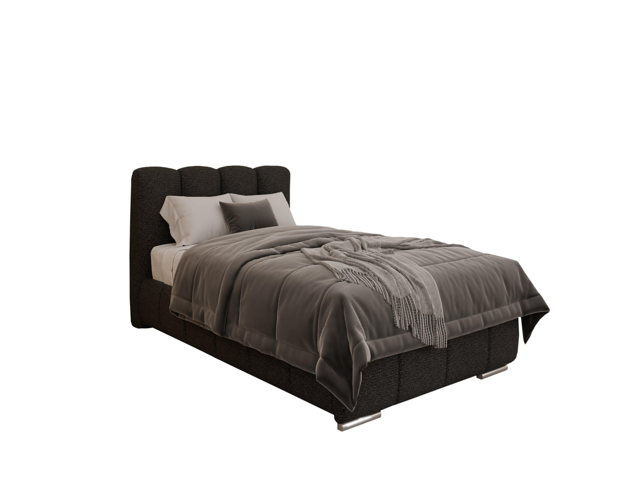 POLSTERBETT Zaira 100x200cm – Elegantes Polsterbett für modernen Wohnstil , ohne matratze, schwarz - Schwarz, Holz (100/200cm) - Homesy