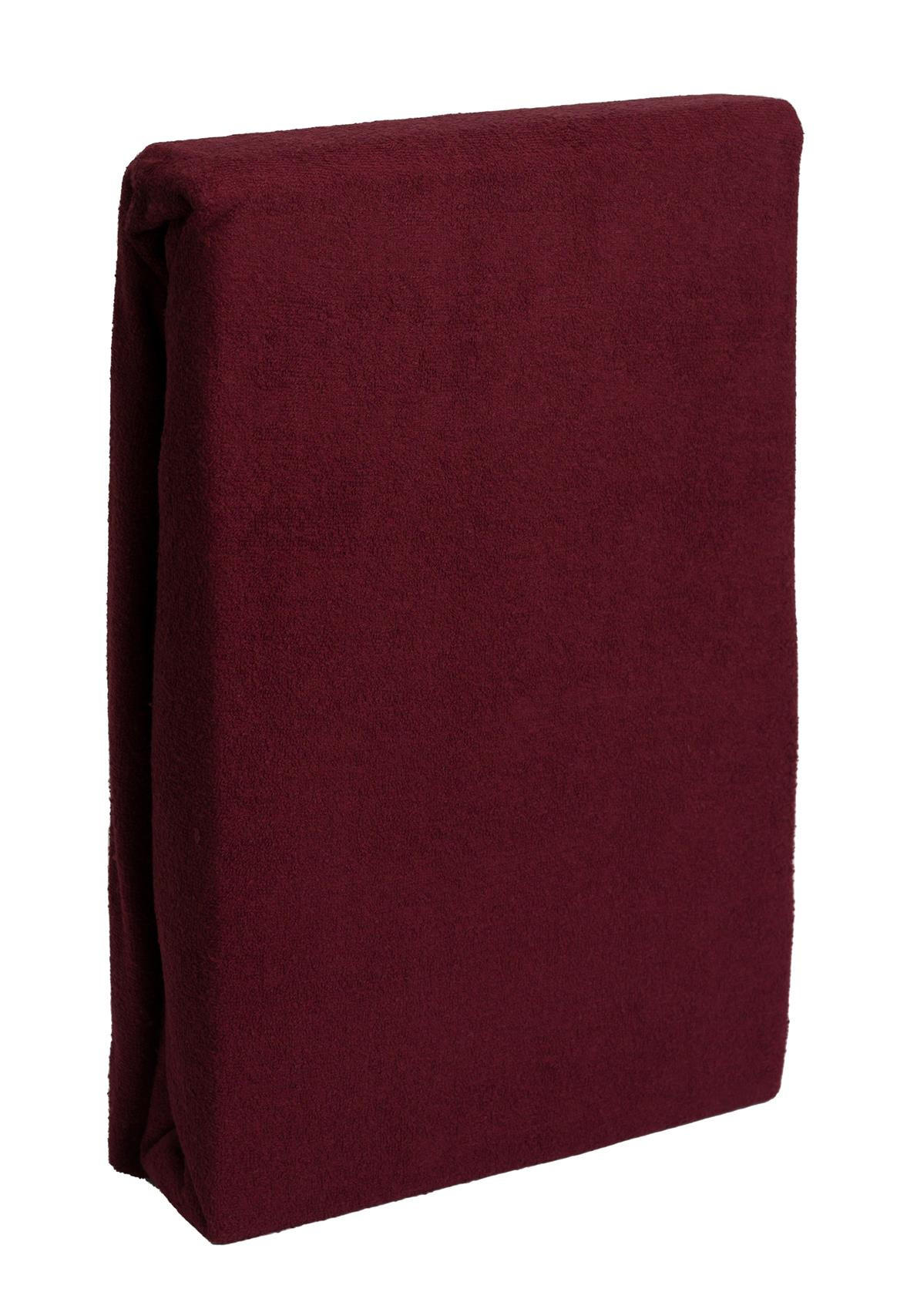 Carpe Sonno Frottee-Spannbettlaken Bordeaux 200x200 cm
