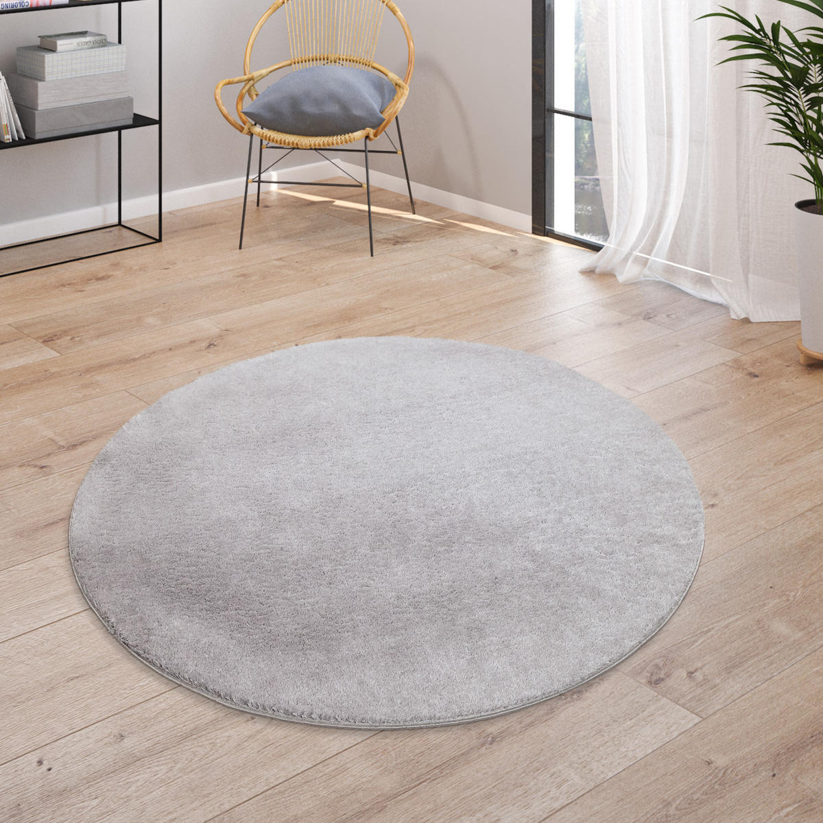 KURZFLORTEPPICH 160/160 cm Cadiz 630 - Grau, Textil (160/160cm) - Paco Home