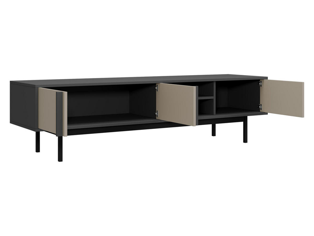 TV-LOWBOARD Alsy 3D AL09 - Anthrazit/Grün, Holzwerkstoff/Kunststoff (163/43/43cm) - MIRJAN24