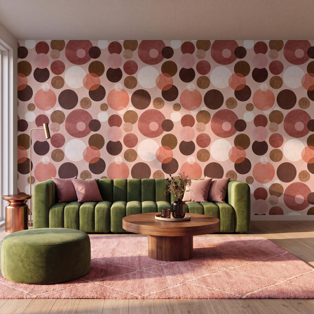 TAPETE - Kreise - Modern - Farbenfroh - 450x280 cm - Multicolor, Papier (450/280cm) - OnlyWow