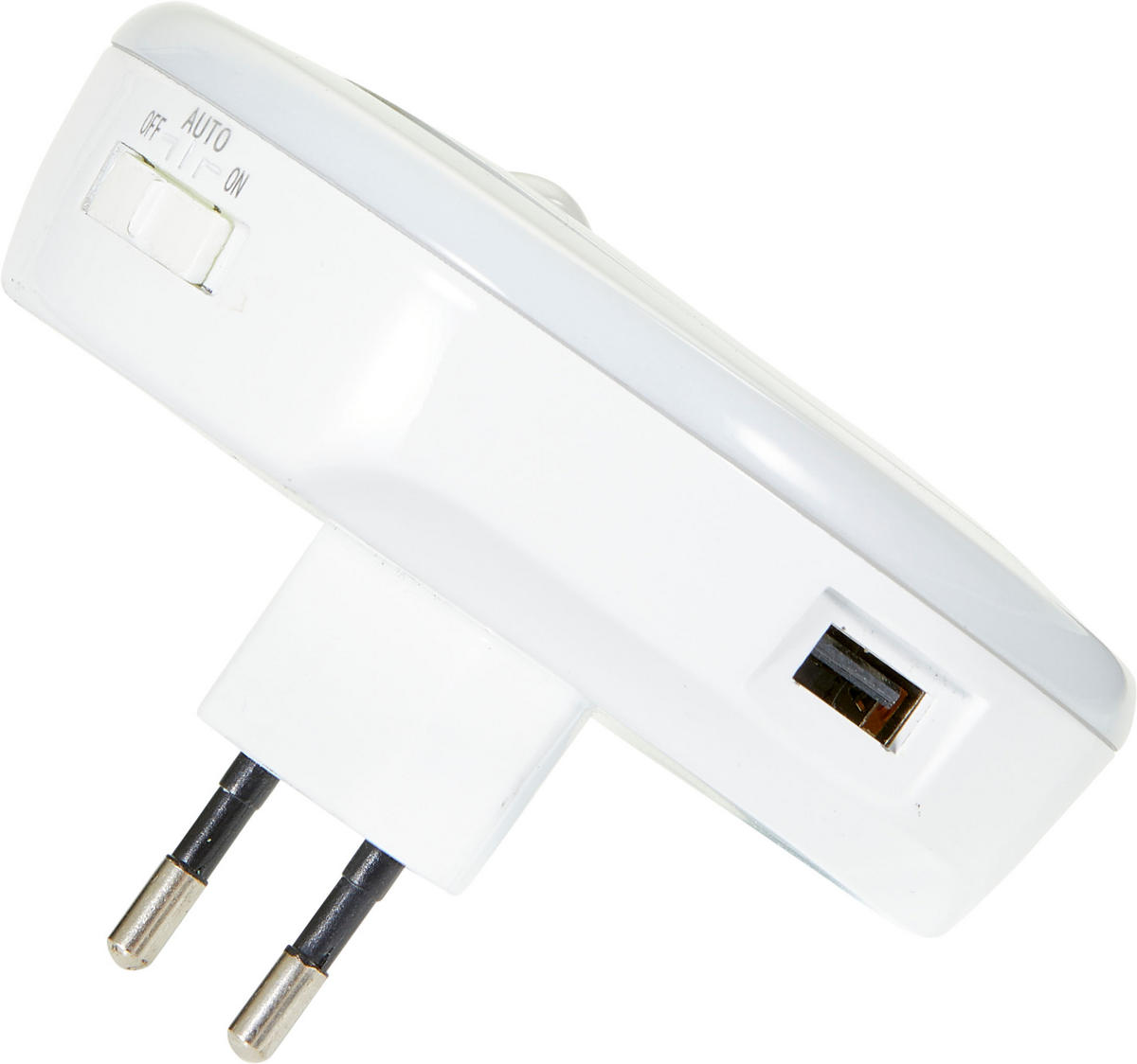 LED-NACHTLICHT - mit Bewegungsmelder und 2x USB-Ladeanschlüssen für warmweißes und buntes Licht, 2er-Set - Weiß, Kunststoff (6.7/9.3/9.3cm) - Northpoint