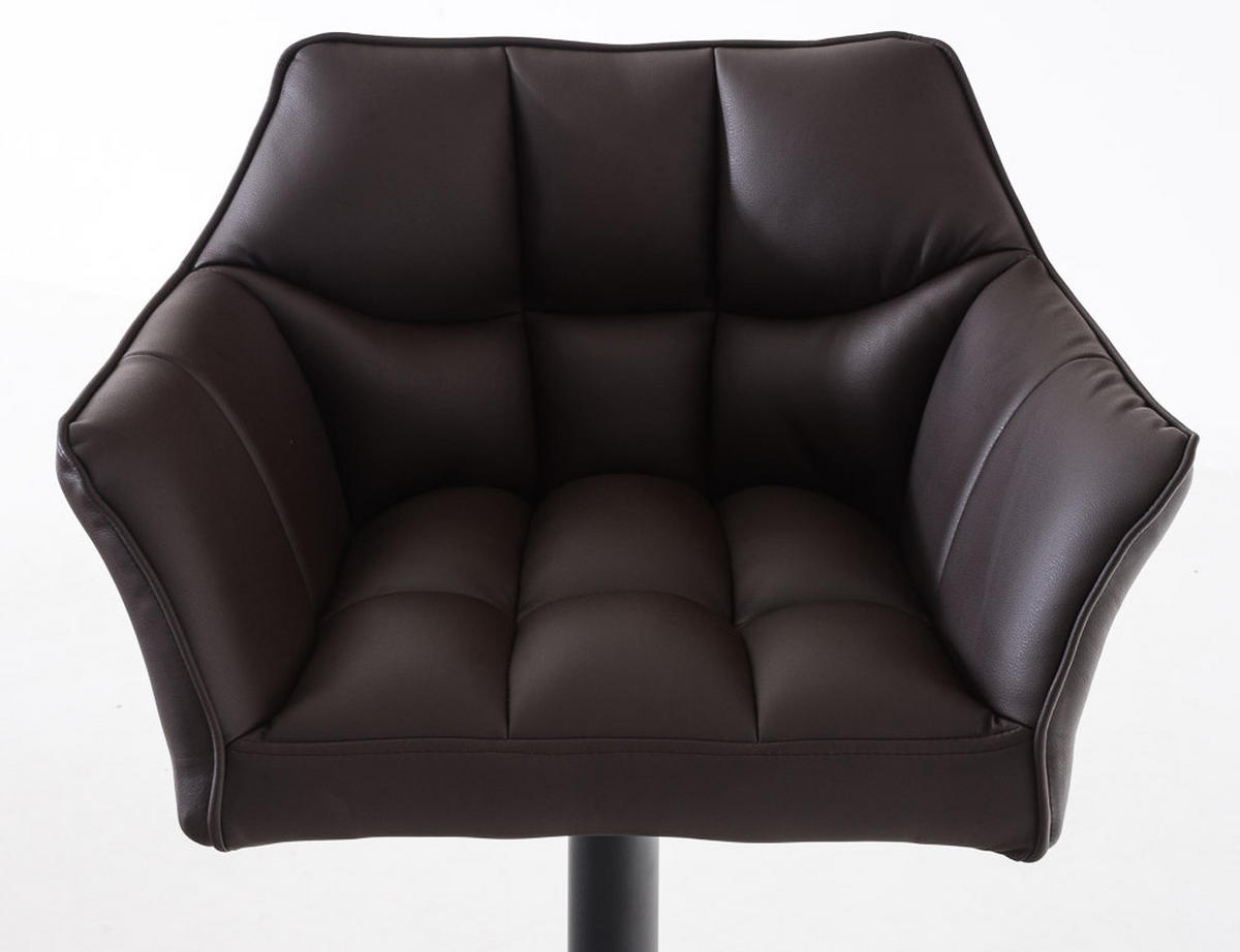 BARHOCKER 2er Set Sihar Kunstleder Braun Schwarz - Braun, Leder/Metall (64/88/45cm) - DELUKE