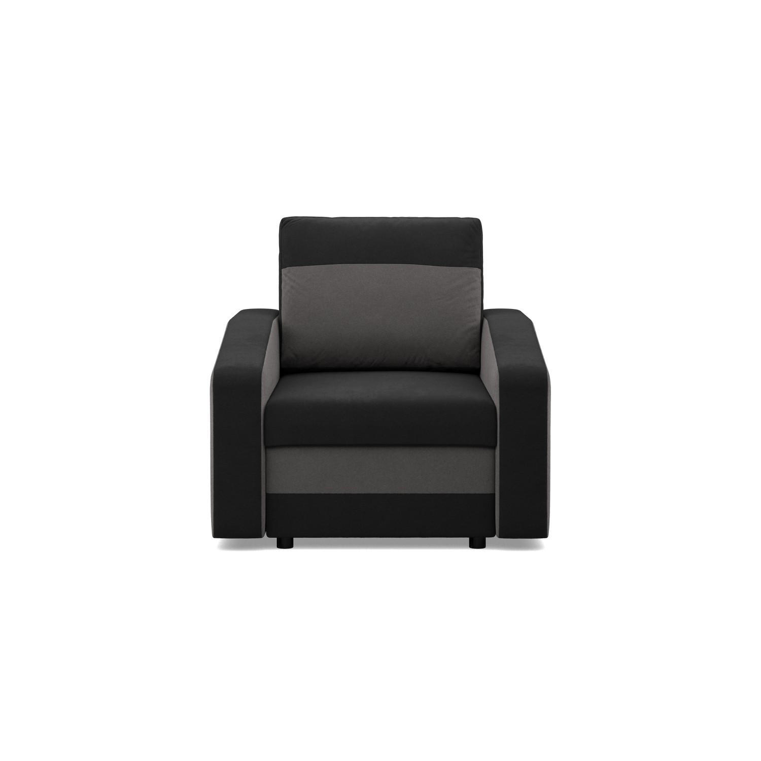LOUNGESESSEL ORION BONELL, Schwarz + Grau - Schwarz/Grau, Textil (83/92/92cm)