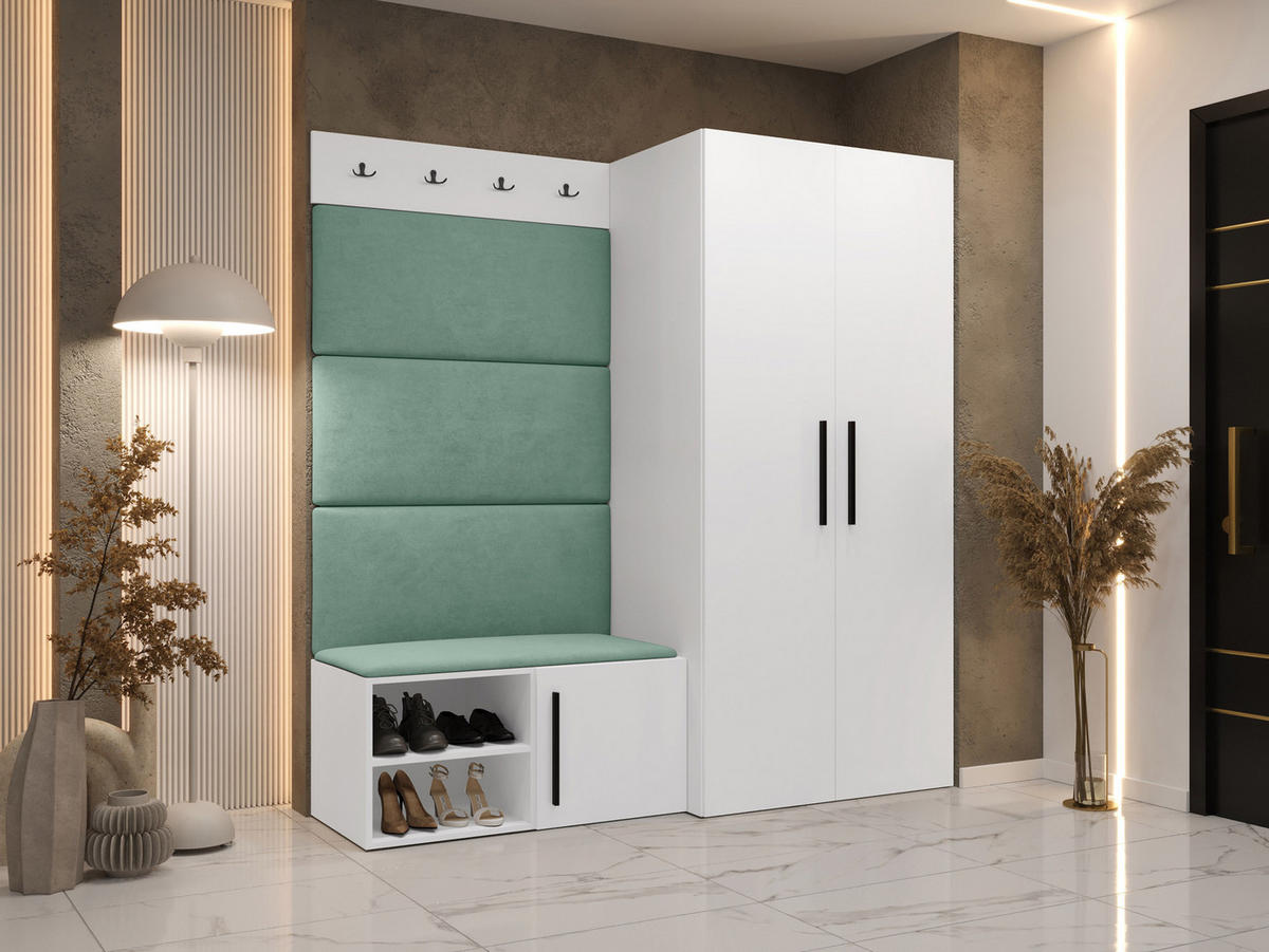 GARDEROBEN-SET Medi I - Schwarz/Weiß, Holzwerkstoff/Kunststoff (80/191/50cm) - MIRJAN24