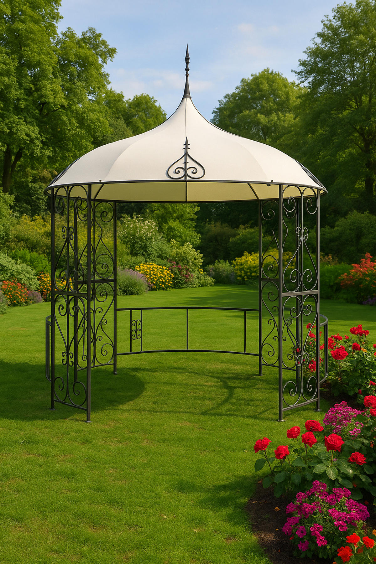 ERSATZDACH für die Pavillons Burma und Sumatra, Pavillondach rund, Durchmesser 300 cm, Frabe: weiss - Weiß, Kunststoff (300/0.3/300cm) - TPFGarden