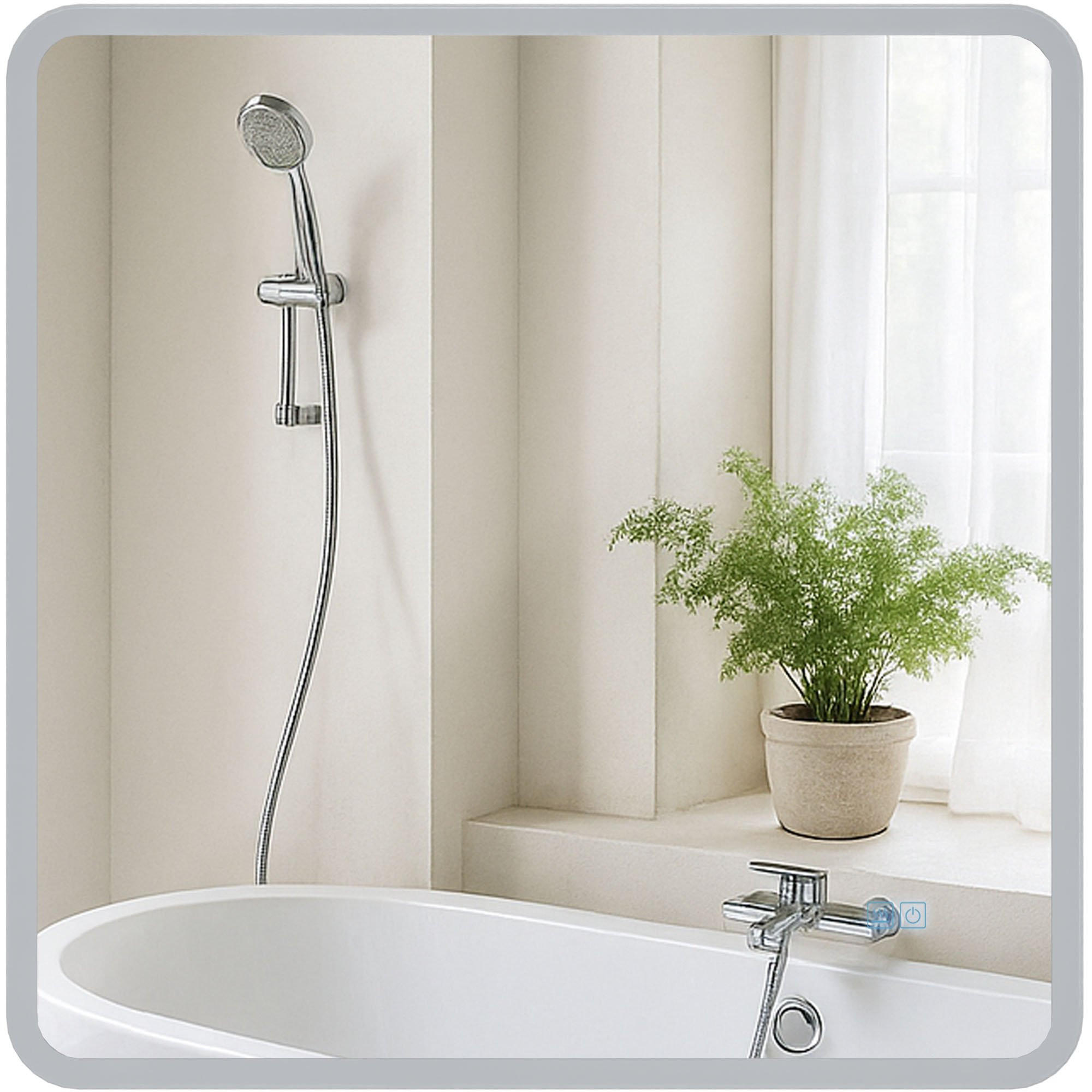 BADSPIEGEL Wien 80x80 ohne Bluetooth 80x3,5x80cm Glas Klarglas Badezimmerspiegel - Klar, Glas (80/80/3.5cm) - DELUKE