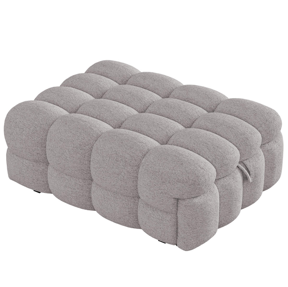 BETT 183/76 cm in Grau aus Teddy-Stoff, 2-in-1 ausziehbar - Grau, Textil (70/180cm) - Flora Grace