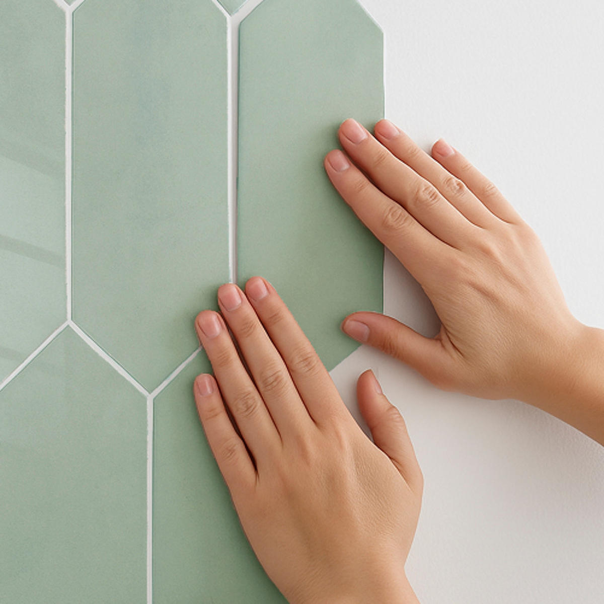 FLIESENAUFKLEBER 1 Stück 30,5 x 30,5 cm Selbstklebende Fliesen - Fico Fumo - Grau/Grün, Kunststoff (30.5/0.3/30.5cm) - Mazovia