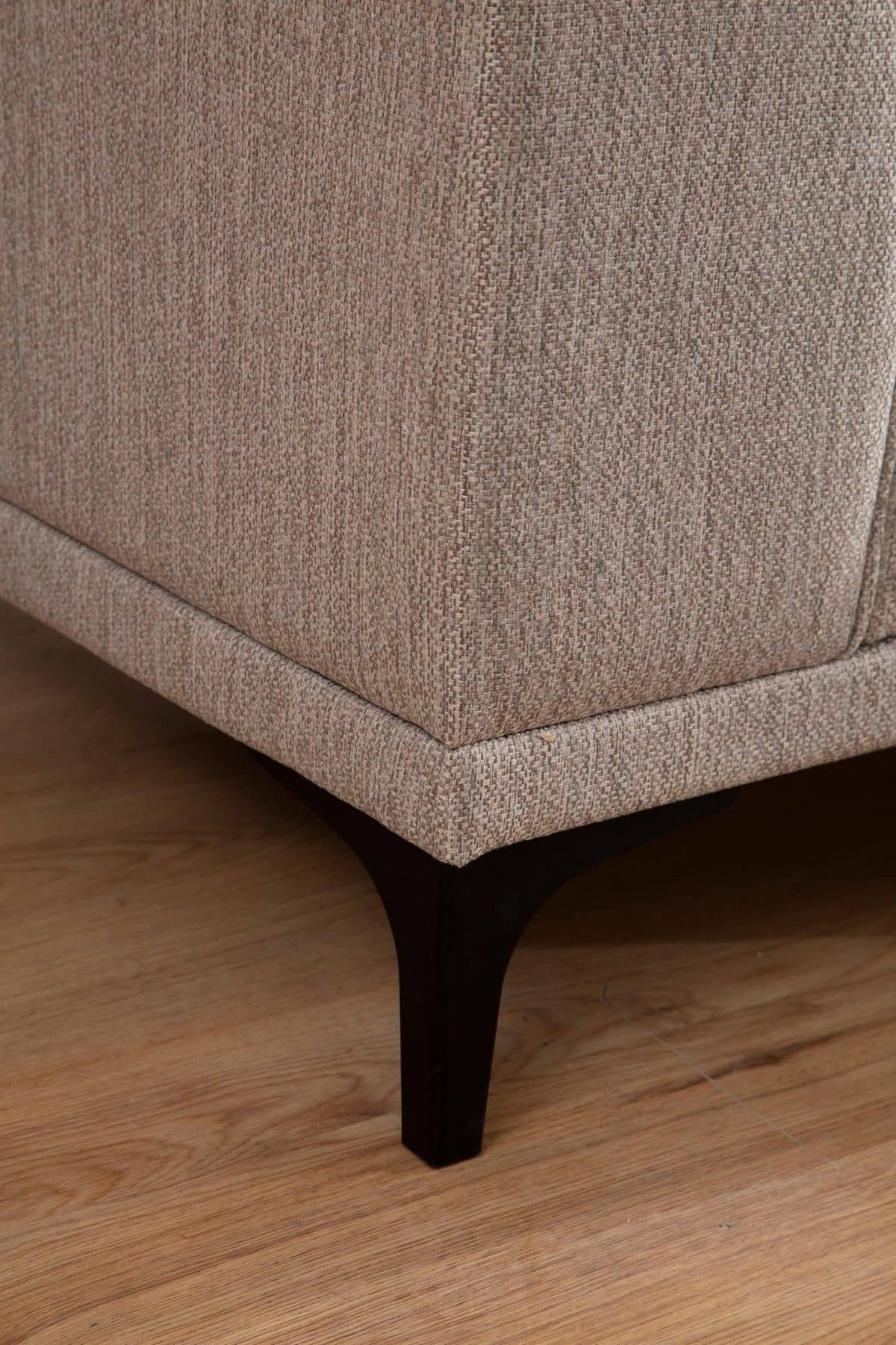 ECKSOFA modern inklusive Zierkissen - Beige/Schwarz, Holz/Kunststoff (145/250cm) - myHomelando