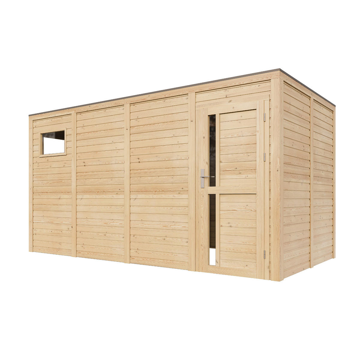 GARTENHAUS Holz 8,16 m² M327F1 - Naturfarben, Holz (404/210/202cm) - Timbela