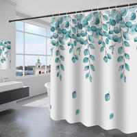 DUSCHVORHANG Polyester wasserdicht maschinenwaschbar mit Haken Badezimmer - Weiß, Textil (180/180cm) - MCBOSON