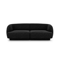 SOFA Miley aus Chenille-Stoff schwarz 2 Sitzplätze - Schwarz, Textil (90/70/180cm) - Micadoni
