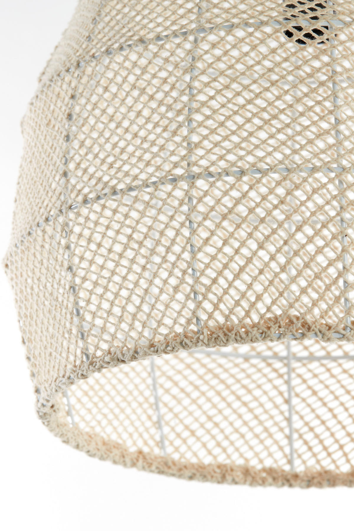 HÄNGELAMPE Makassar Weiß Ø42/42 cm - Weiß, Textil (42/42/42cm) - Light & Living