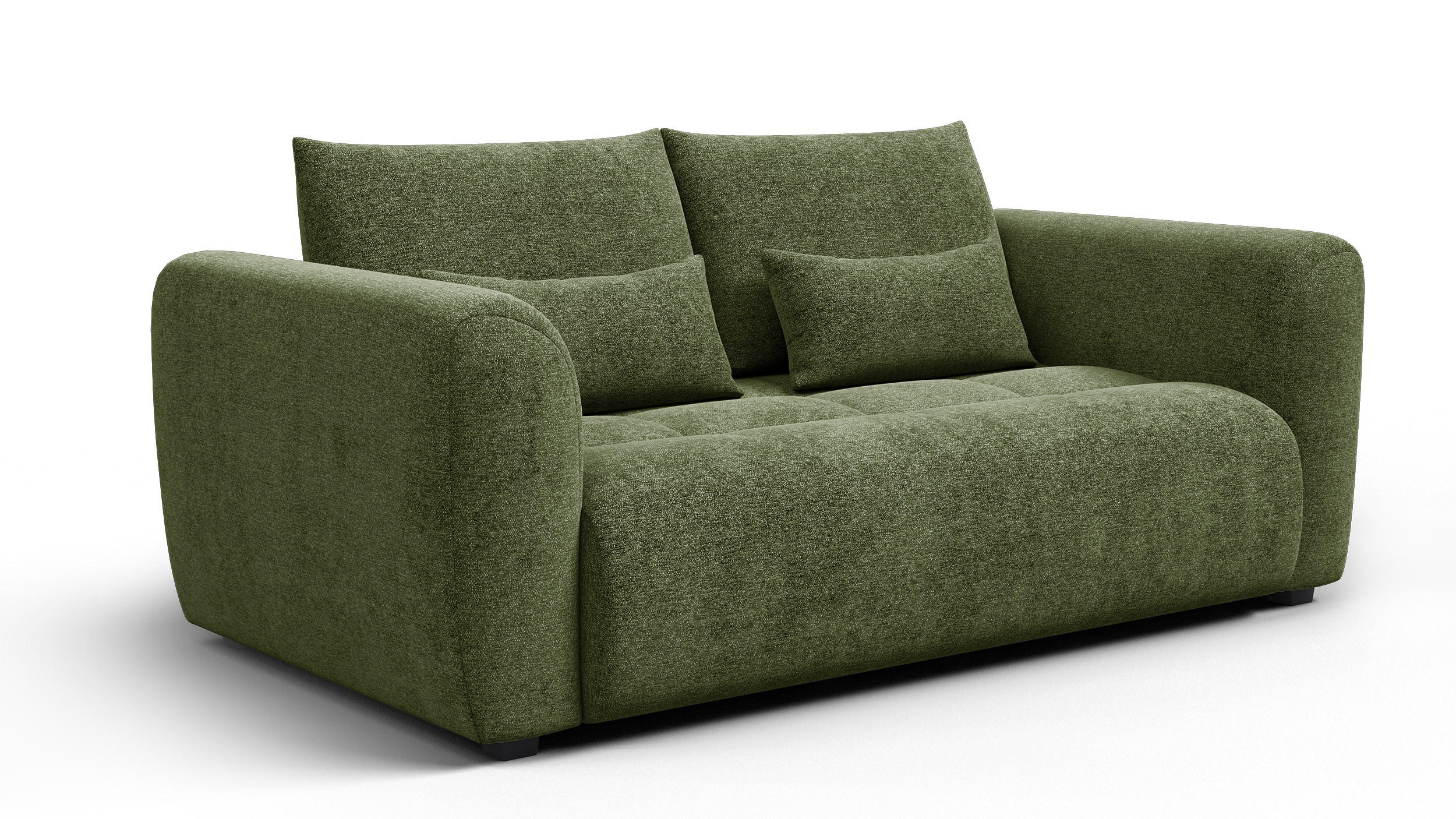 SOFA SORENO 3-Sitzer, dunkelgrün - Dunkelgrün/Schwarz, Holz/Textil (214/94/114cm) - Courtois Laville