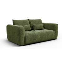 SOFA SORENO 3-Sitzer, dunkelgrün - Dunkelgrün/Schwarz, Holz/Textil (214/94/114cm) - Courtois Laville