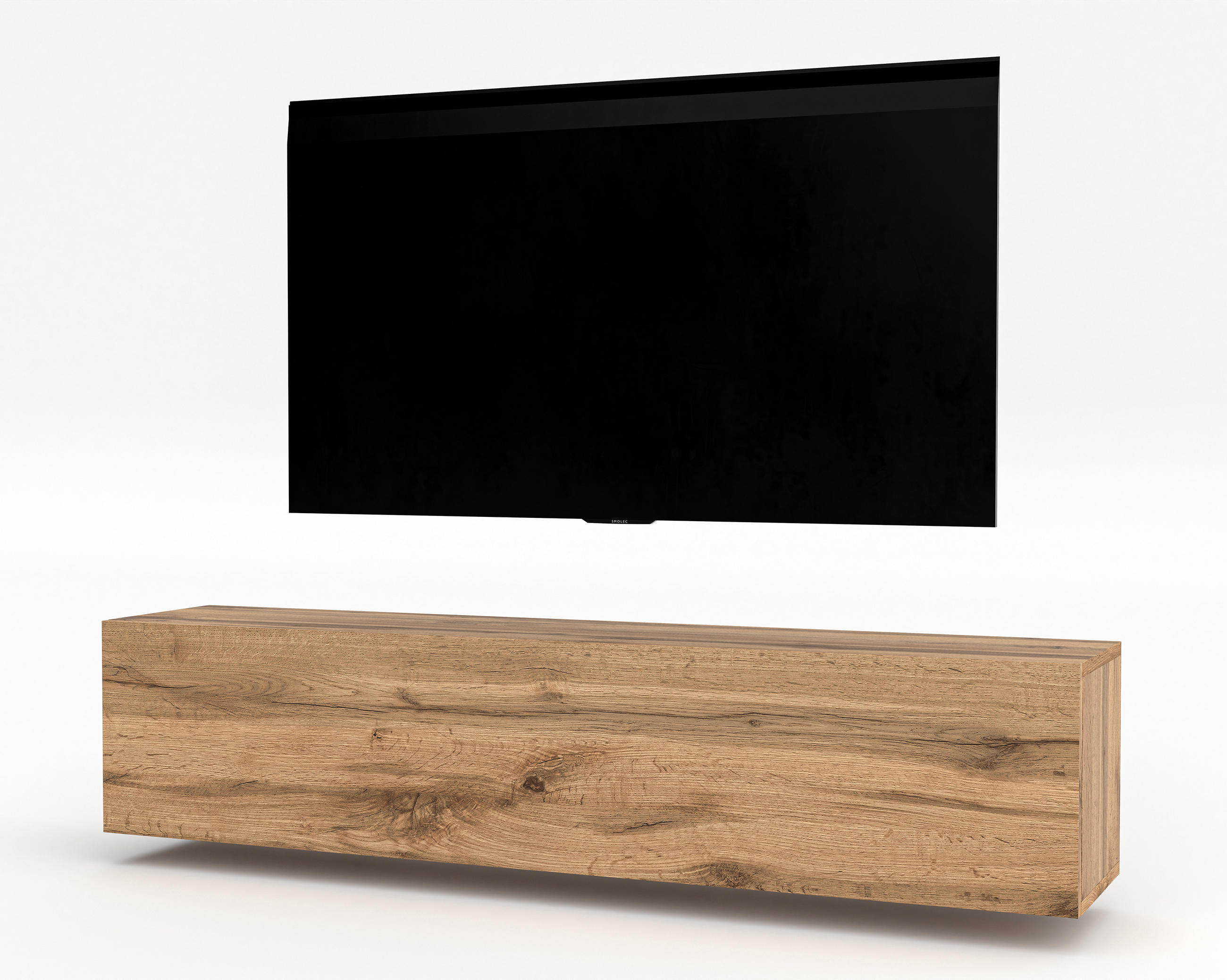 LOWBOARD ZIVOLLI 160 Wotan 160/34/40 cm – TV-Schrank für Wandmontage - Hellbraun, Holzwerkstoff/Kunststoff (160/34/40cm) - AX Living