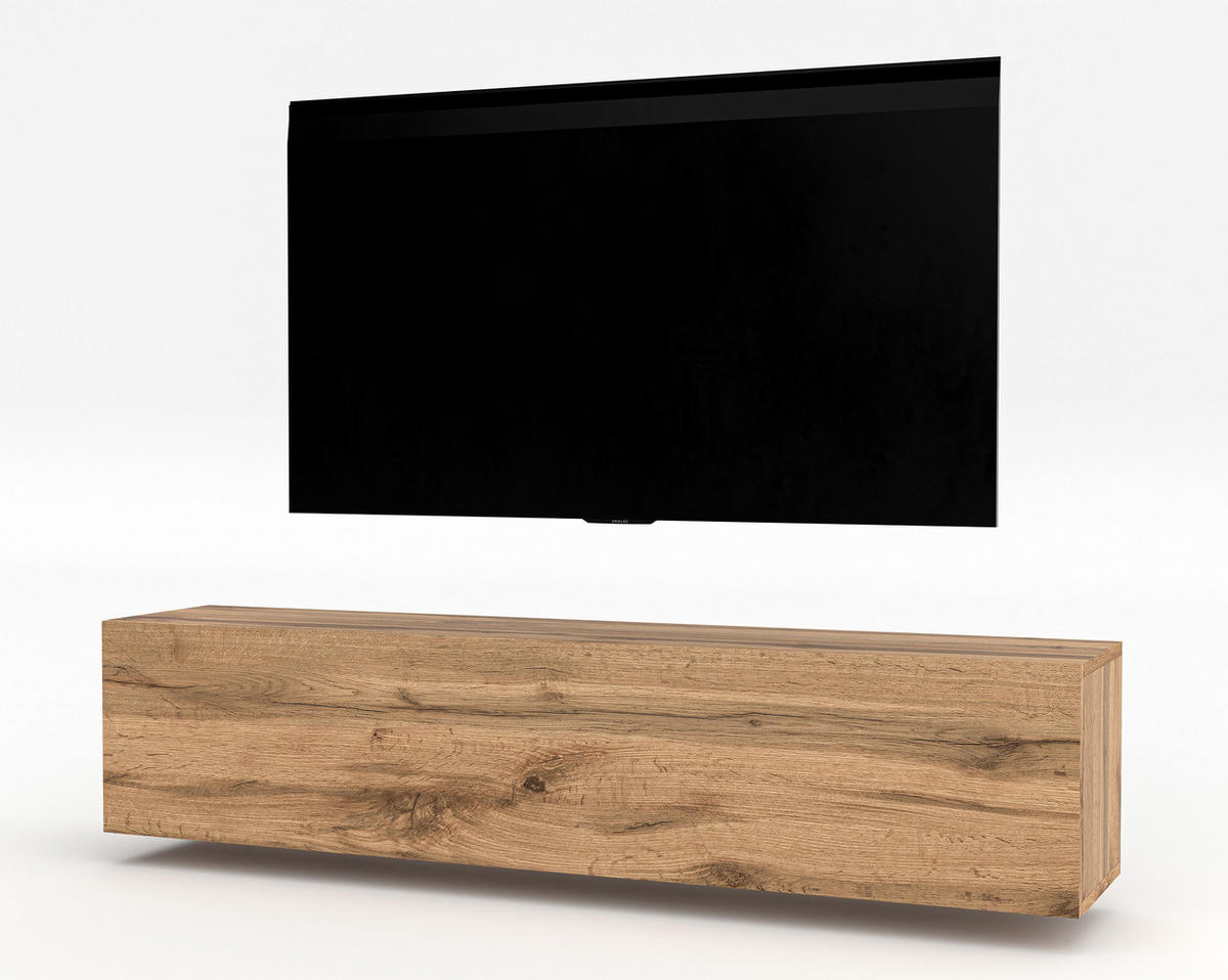 LOWBOARD ZIVOLLI 160 Wotan 160/34/40 cm – TV-Schrank für Wandmontage - Hellbraun, Holzwerkstoff/Kunststoff (160/34/40cm) - AX Living