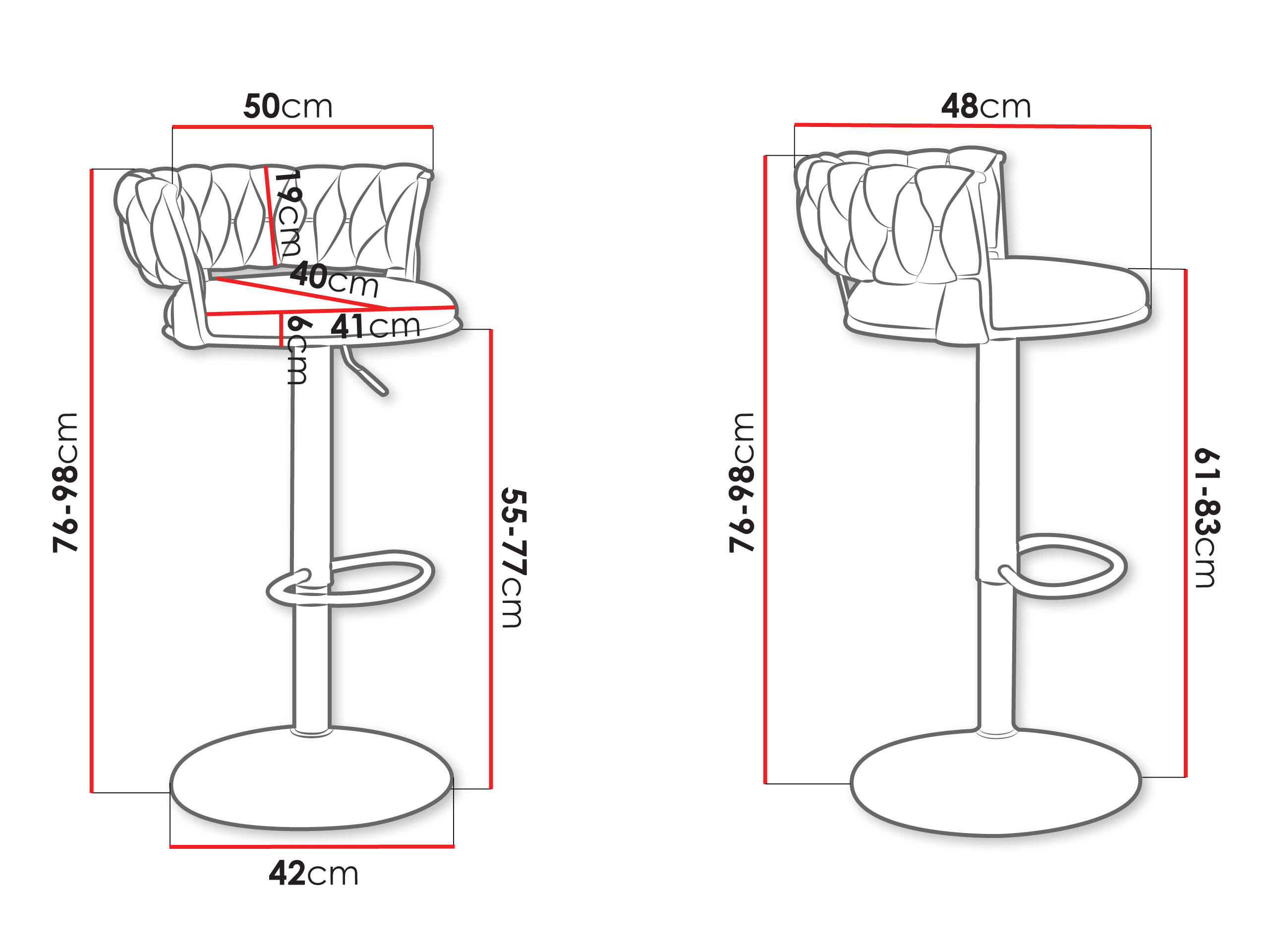 Thumbnail - Mirjan24 Barhocker-Set, Beige, Textil, 1-Sitzer, 50x98x48 cm, Esszimmer, Barmöbel, Barhocker
