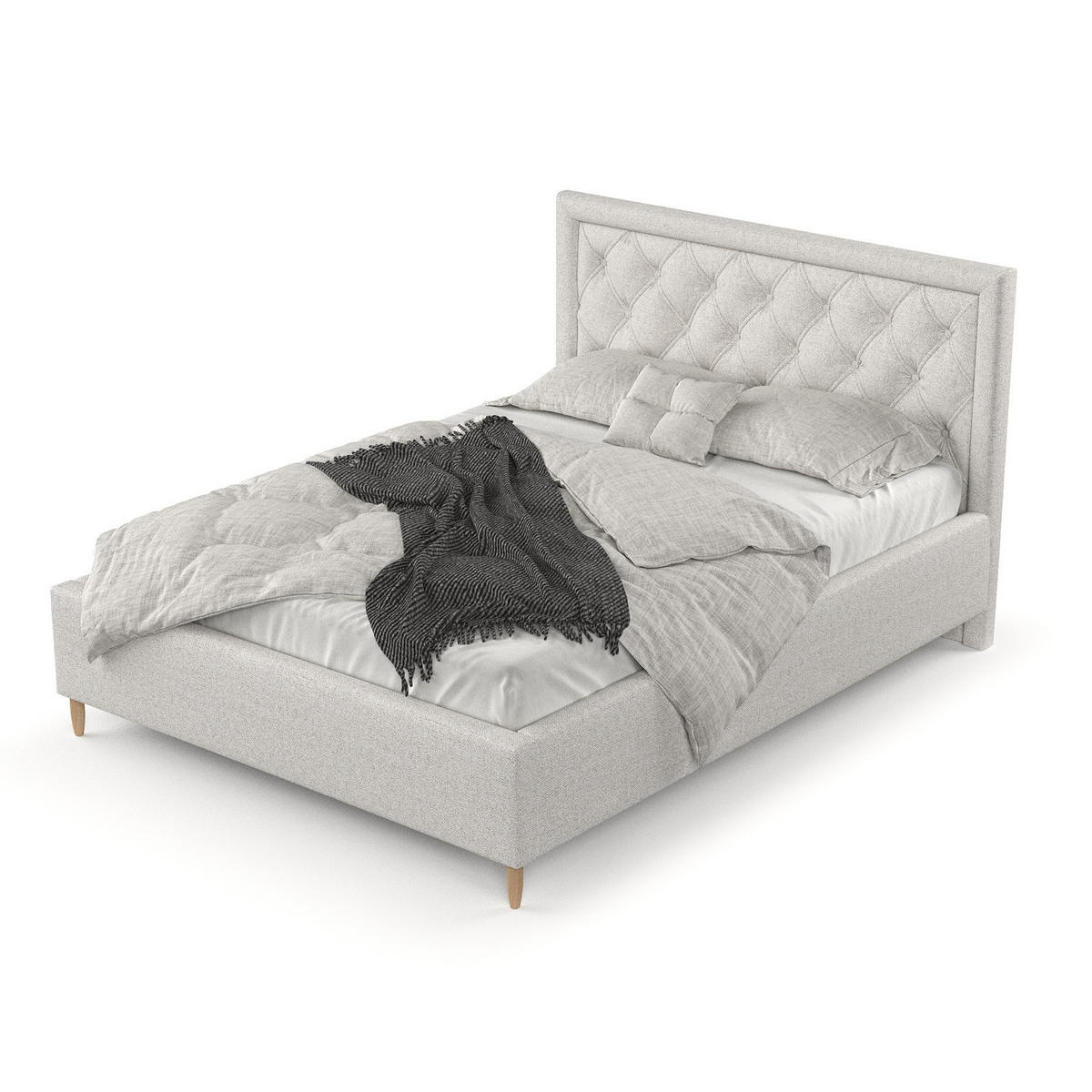 POLSTERBETT Lido 180/200 cm Hellbeige im Riva Stoff - Beige/Naturfarben, Holz/Holzwerkstoff (180/200cm) - AltaBeds