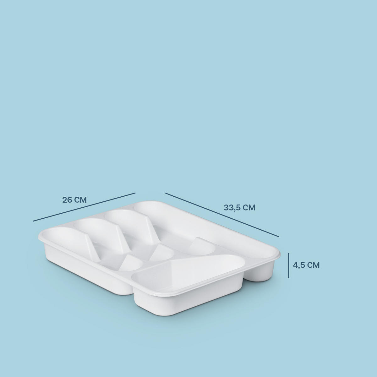 BESTECKKASTEN Weiß - Weiß, Kunststoff (33.5/4/26cm)