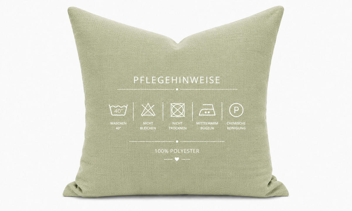 KISSENBEZUG Leinenoptik 60/60 cm Hellgrün - Hellgrün, Textil (60/60cm) - TiborTex