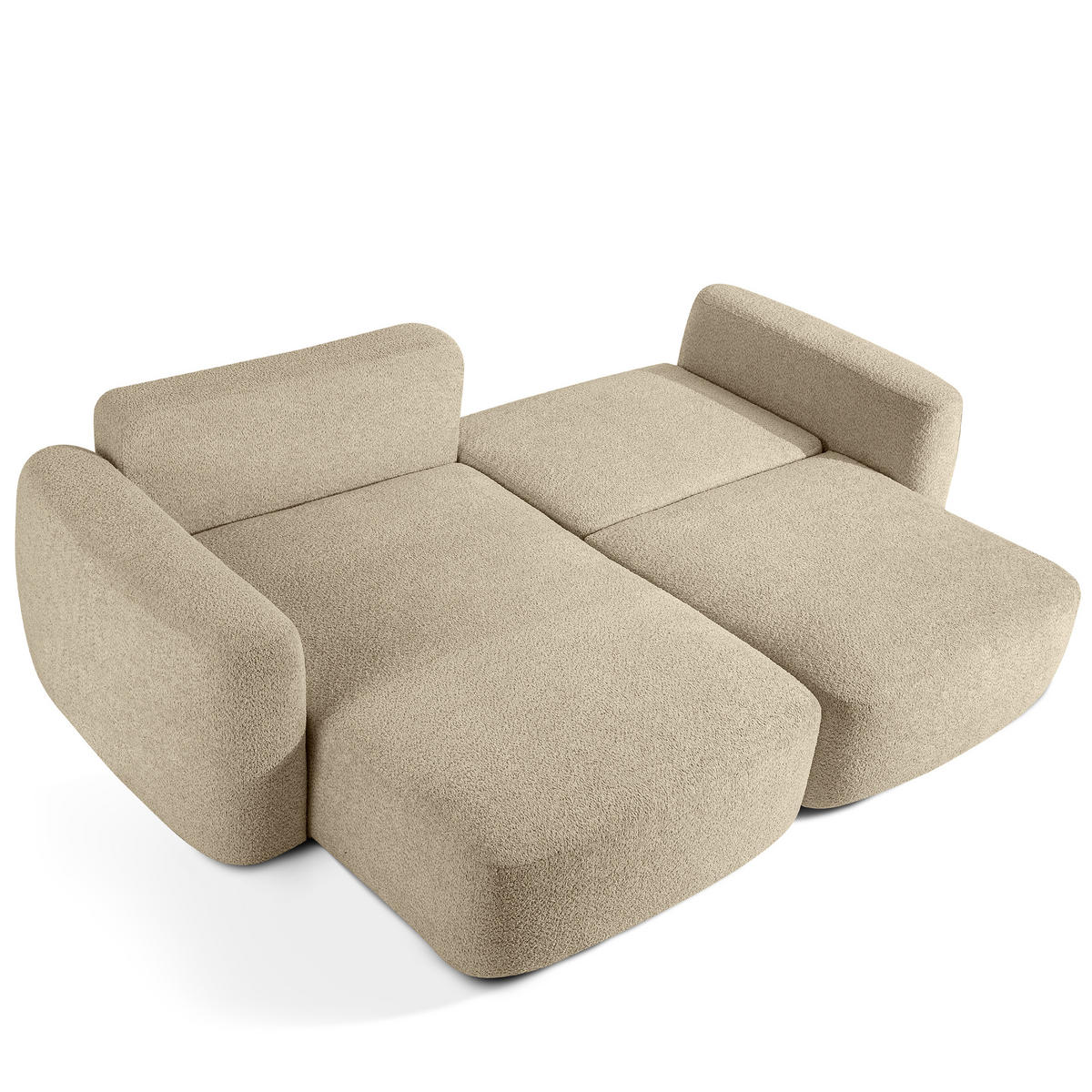 SITZGARNITUR ELOSA - Beige, Holz/Textil (245/85/165cm) - KONSIMO®