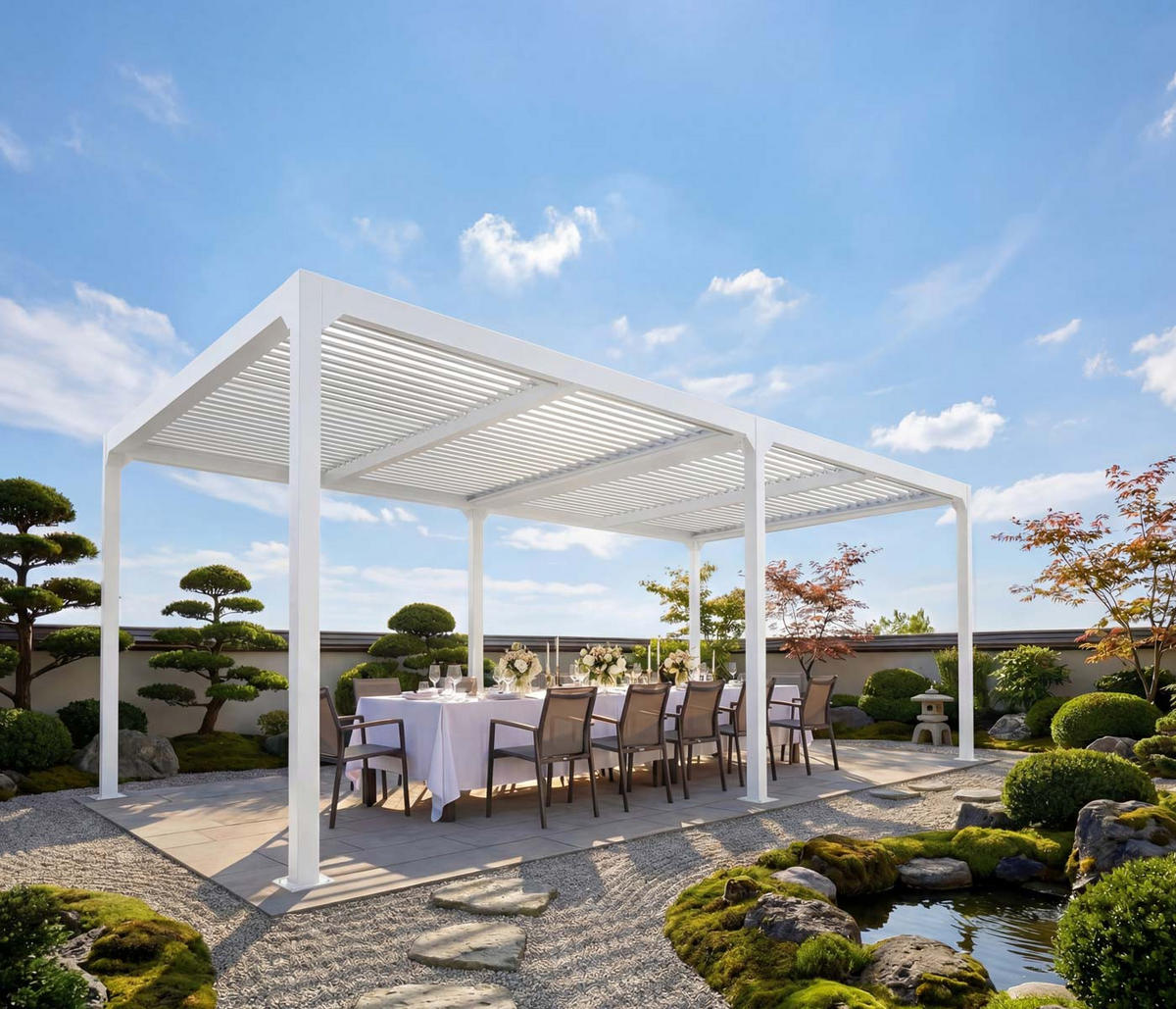 ALU PERGOLA Weiß - Weiß, Metall (590/224/306cm) - MCW