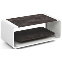 COUCHTISCH Sora in Beton Dunkelgrau mit abgerundetem weißem Metallgestell 100/50/41 cm - Dunkelgrau/Schwarz, Holzwerkstoff (50/100/41cm) - WFL GROUP