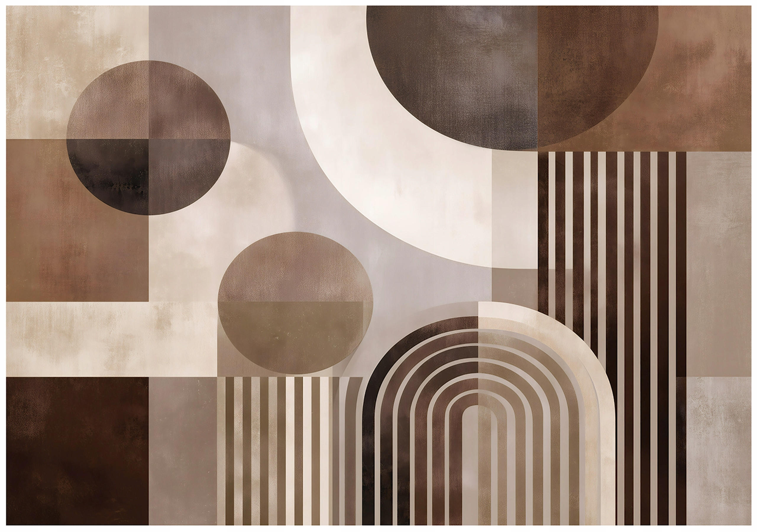 FOTOTAPETE Art Deco Abstrakt Braun 200x140 cm - Multicolor, Papier (200/140cm) - Wallarena