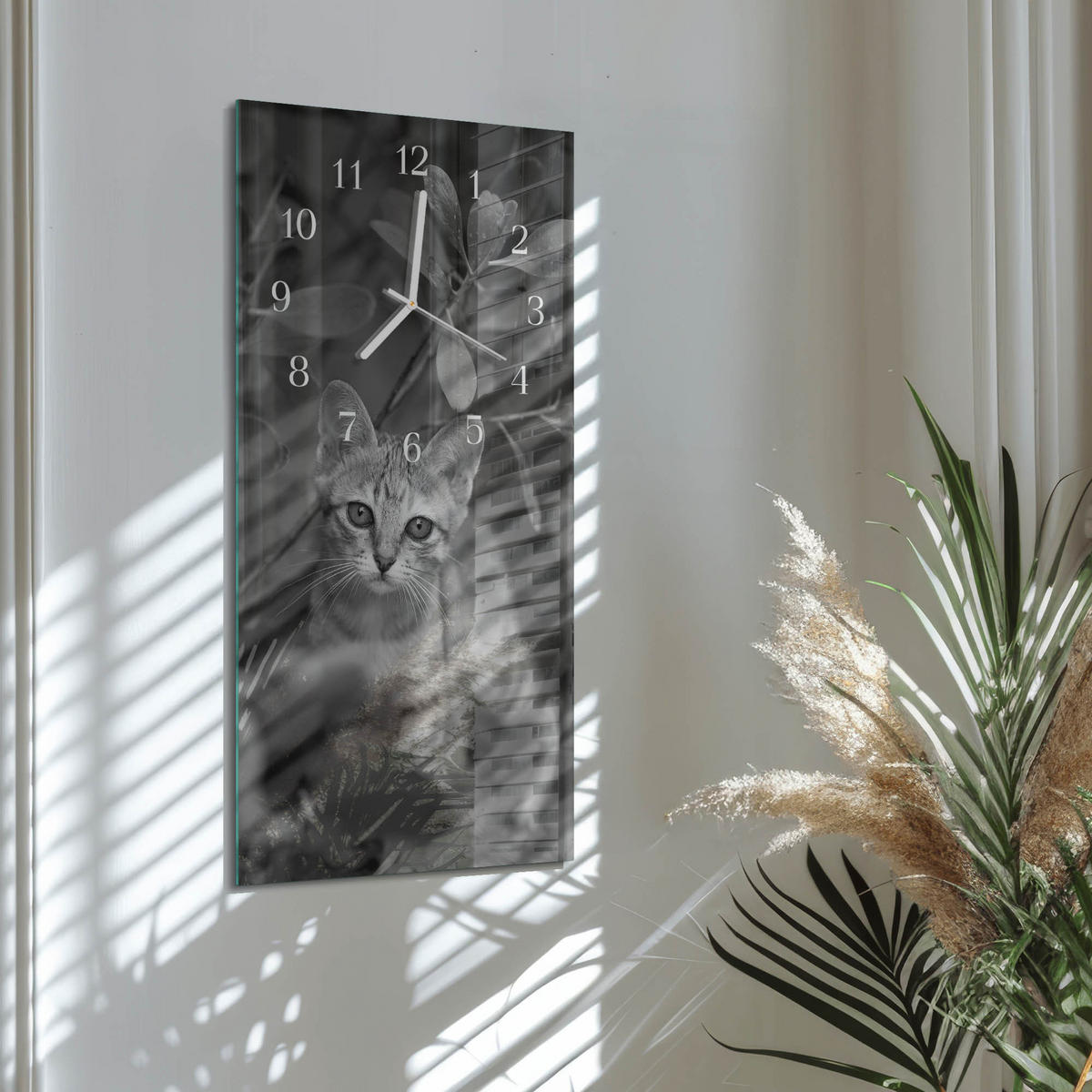WANDUHR 30x60 cm - Wald - Grau, Glas (30/60/0.4cm) - TULUP